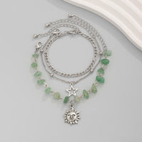 Thumbnail for Boho 3Pcs Sun Star Charm Turquoise Stone Bracelet Set - ArtGalleryZen