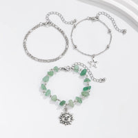 Thumbnail for Boho 3Pcs Sun Star Charm Turquoise Stone Bracelet Set - ArtGalleryZen
