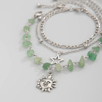 Thumbnail for Boho 3Pcs Sun Star Charm Turquoise Stone Bracelet Set - ArtGalleryZen