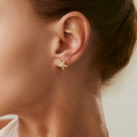 Thumbnail for Boho 4 Pairs Starfish Huggie Hoop Ear Cuff Earrings Set - ArtGalleryZen