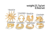 Thumbnail for Boho 8pcs Sun Flower Shell Starfish Hollow Ring Set - ArtGalleryZen
