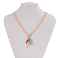 Thumbnail for Boho Ceramics Fish Conch Pendant Seed Bead Necklace - ArtGalleryZen
