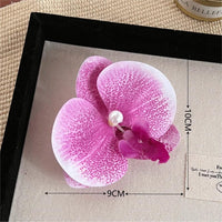 Thumbnail for Boho Chic Butterfly Orchid Flower Pearl Hair Clip Hair Pin - ArtGalleryZen