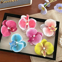 Thumbnail for Boho Chic Butterfly Orchid Flower Pearl Hair Clip Hair Pin - ArtGalleryZen