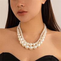 Thumbnail for Boho Chunky 2 Pieces Pearl Chain Necklace Set - ArtGalleryZen