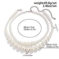 Thumbnail for Boho Chunky 2 Pieces Pearl Chain Necklace Set - ArtGalleryZen