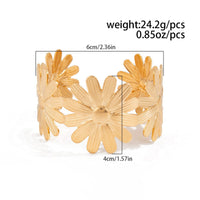 Thumbnail for Boho Chunky Gold Silver Plated Daisy Bangle Bracelet - ArtGalleryZen