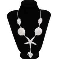 Thumbnail for Boho Chunky Pearl Conch Shell Starfish Charm Necklace - ArtGalleryZen