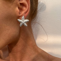 Thumbnail for Boho Chunky Pearl Inlaid Starfish Earrings - ArtGalleryZen