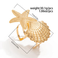 Thumbnail for Boho Chunky Shell Starfish Arm Cuff - ArtGalleryZen