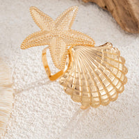 Thumbnail for Boho Chunky Shell Starfish Arm Cuff - ArtGalleryZen