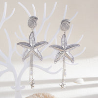 Thumbnail for Boho Chunky Starfish Pearl Tassel Conch Earrings - ArtGalleryZen