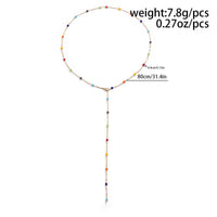 Thumbnail for Boho Colorful Long Crystal Chain Y Necklace - ArtGalleryZen