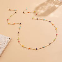 Thumbnail for Boho Colorful Long Crystal Chain Y Necklace - ArtGalleryZen