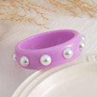 Thumbnail for Boho Colorful Pearl Resin Bangle Bracelet - ArtGalleryZen