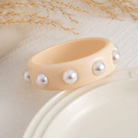 Thumbnail for Boho Colorful Pearl Resin Bangle Bracelet - ArtGalleryZen