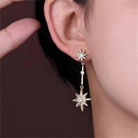 Thumbnail for Boho CZ Inlaid Polar Star Dangle Earrings - ArtGalleryZen