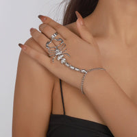 Thumbnail for Boho CZ Inlaid Scorpion Finger Ring Chain Bracelet - ArtGalleryZen