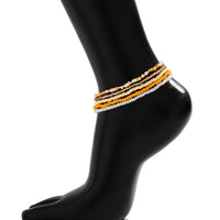 Thumbnail for Boho Dainty Layered Crystal Seed Beaded Anklet Set - ArtGalleryZen