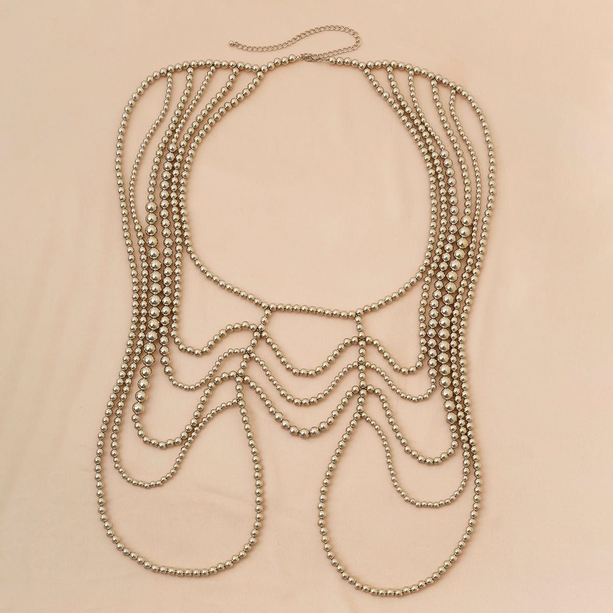 Boho Dainty Layered Gold Silver Tone Pearl Waist Chain Body Chain - ArtGalleryZen