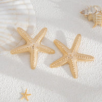 Thumbnail for Boho Gold Silver Plated Chunky Starfish Earrings - ArtGalleryZen