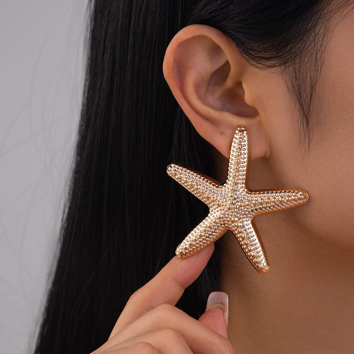 Boho Gold Silver Plated Chunky Starfish Earrings - ArtGalleryZen