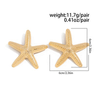 Thumbnail for Boho Gold Silver Plated Chunky Starfish Earrings - ArtGalleryZen