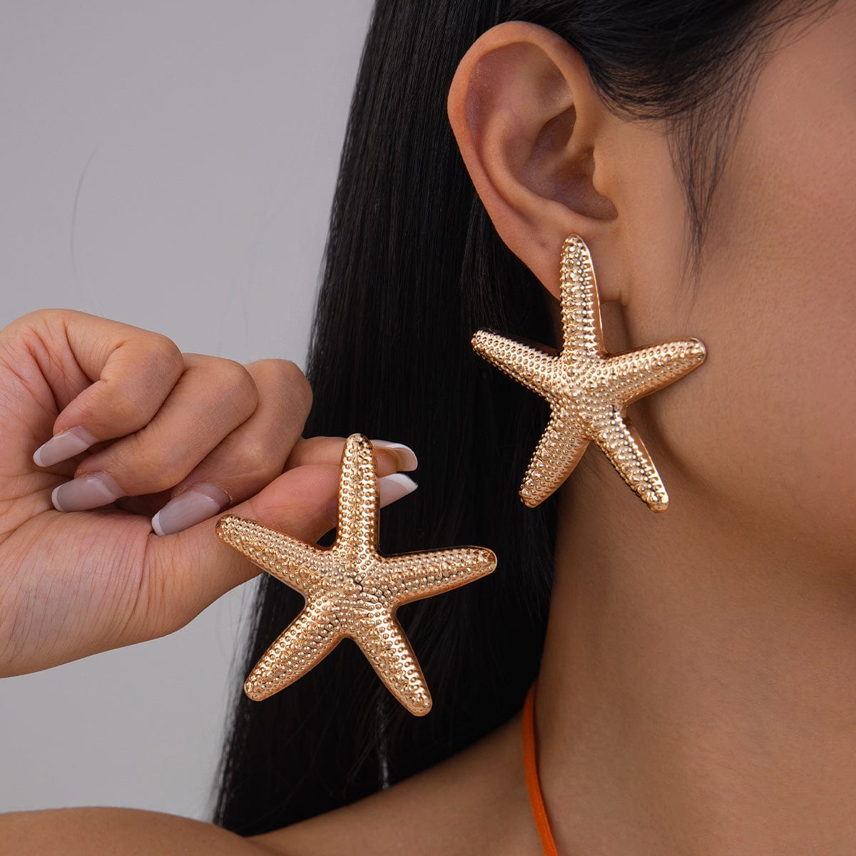 Boho Gold Silver Plated Chunky Starfish Earrings - ArtGalleryZen