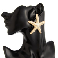 Thumbnail for Boho Gold Silver Plated Chunky Starfish Earrings - ArtGalleryZen