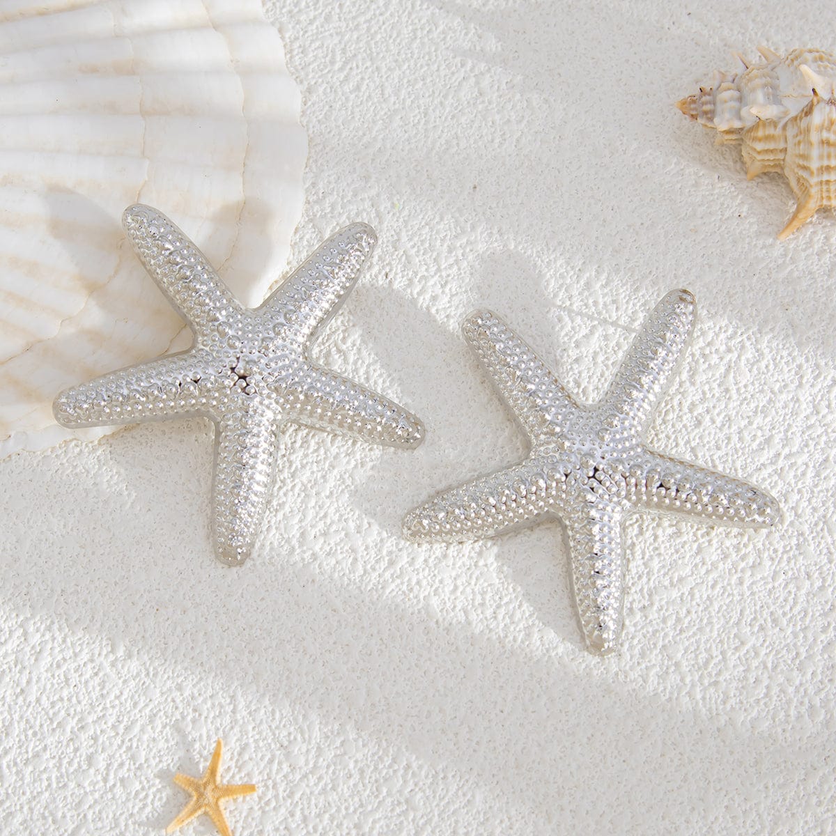 Boho Gold Silver Plated Chunky Starfish Earrings - ArtGalleryZen