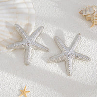 Thumbnail for Boho Gold Silver Plated Chunky Starfish Earrings - ArtGalleryZen