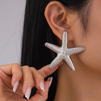 Thumbnail for Boho Gold Silver Plated Chunky Starfish Earrings - ArtGalleryZen