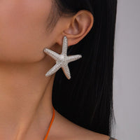 Thumbnail for Boho Gold Silver Plated Chunky Starfish Earrings - ArtGalleryZen