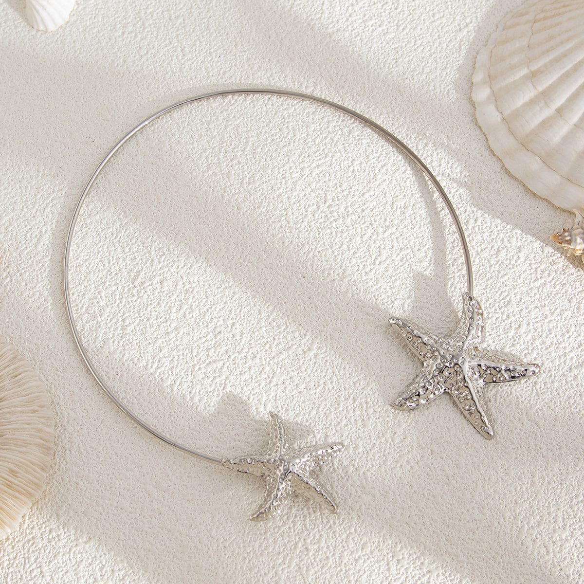 Boho Gold Silver Plated Starfish Collar Necklace - ArtGalleryZen
