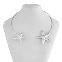 Thumbnail for Boho Gold Silver Plated Starfish Collar Necklace - ArtGalleryZen