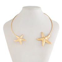 Thumbnail for Boho Gold Silver Plated Starfish Collar Necklace - ArtGalleryZen