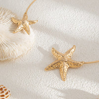 Thumbnail for Boho Gold Silver Plated Starfish Collar Necklace - ArtGalleryZen