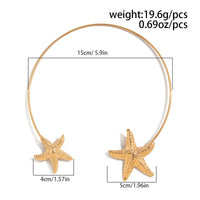 Thumbnail for Boho Gold Silver Plated Starfish Collar Necklace - ArtGalleryZen