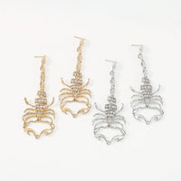 Thumbnail for Boho Gold Silver Tone CZ Inlaid Scorpion Dangle Earrings - ArtGalleryZen