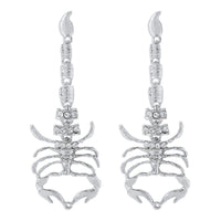 Thumbnail for Boho Gold Silver Tone CZ Inlaid Scorpion Dangle Earrings - ArtGalleryZen