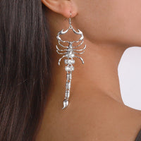 Thumbnail for Boho Gold Silver Tone Rhinestone Inlaid Scorpion Earrings - ArtGalleryZen