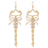 Thumbnail for Boho Gold Silver Tone Rhinestone Inlaid Scorpion Earrings - ArtGalleryZen