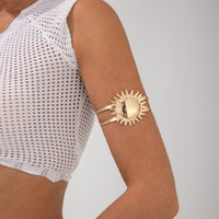 Thumbnail for Boho Gold Silver Tone Sun Arm Cuff - ArtGalleryZen