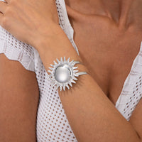 Thumbnail for Boho Gold Silver Tone Sun Arm Cuff - ArtGalleryZen