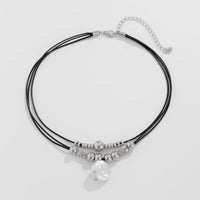 Thumbnail for Boho Irregular Pearl Pendant Wax Cord String Necklace - ArtGalleryZen