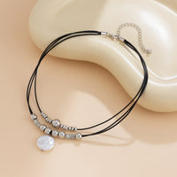 Thumbnail for Boho Irregular Pearl Pendant Wax Cord String Necklace - ArtGalleryZen