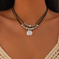 Thumbnail for Boho Irregular Pearl Pendant Wax Cord String Necklace - ArtGalleryZen