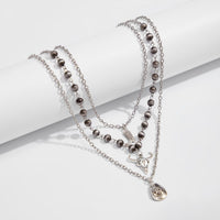Thumbnail for Boho Layered Bull Boot Cowboy Hat Charm Ball Chain Necklace Set - ArtGalleryZen