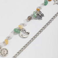 Thumbnail for Boho Layered Butterfly Sun Moon Star Charm Turquoise Stone Bag Chain - ArtGalleryZen