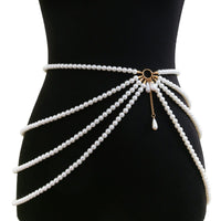Thumbnail for Boho Layered Chunky Pearl Waist Chain - ArtGalleryZen